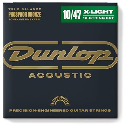 Cordes pour guitare acoustique Phosphor Light de Dunlop DAP1047J (paquet de 12)