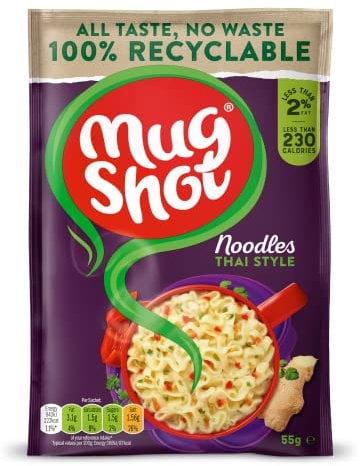 Mug Shot Aromatic Thai Noodles, 55g Sachets (Pack of 10 sachets)