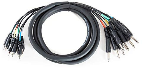 Adam Hall Cables 3 STAR L8 PC 0300 - Manguera de Cable de 8 Jacks 6,3 mm mono a 8 RCA macho 3 m