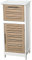 TENDANCE Colonne Meuble Bas de Salle de Bain - 1 Porte et 1 tiroir - Aspect Chêne Vieilli