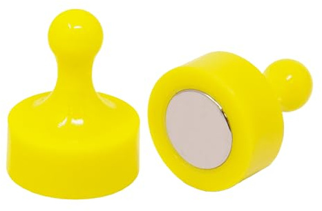 Yellow Jumbo Skittle Magnets for Fridge, Office, Whiteboard, Noticeboard, Filing Cabinet - 29mm dia x 38mm tall