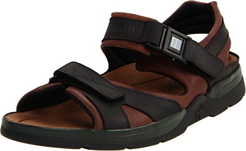 Mephisto Herren Shark Sandale, Dunkelbraun/Schwarz gewachst, 48 EU