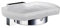 SMEDBO Holder with Glass Soap Dish, Polished Chrome RK342 Haushalter mit Seifenschale aus Glas, Milchglas, Silber