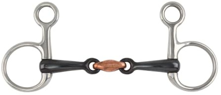 Shires Hanging Cheek Black Sweet Iron Snaffle Horse Bit - Multiple Sizes 4.5