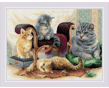 Riolis Cross Stitch Kit - 1327 - Feline Family