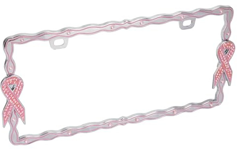 Bell Automotive 22-1-46450-8 Universal Rosa Brustkrebs-Bewusstseinsband Design Kennzeichenrahmen