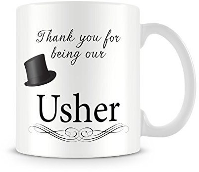 Behind The Glass - Thanks for Being Our Usher - Printed Wedding Mug - Great Gift/Present Idea, Ceramic, 11fl.oz.