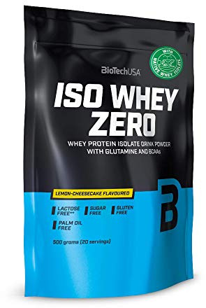 BioTechUSA Iso Whey Zero | Premium Whey Protein Isolate | Grass-Fed | Enzyme-Free | Sugar- and Gluten-Free, 500 g, Lemon Cheesecake