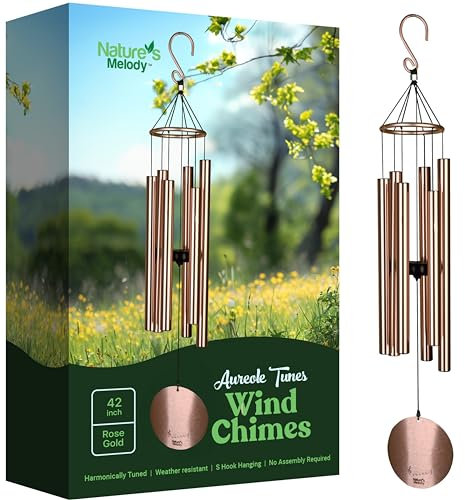 Nature's Melody Wind Chimes - Aureole Tunes 42 Rose Gold, 71.1 cm