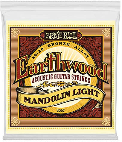 Ernie Ball Earthwood Light - Cuerdas para guitarra acústica y mandolina, bronce 80/20, extremo de aro, calibre 9-34