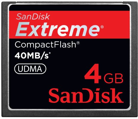 SanDisk 4 GB Extreme CompactFlash Cartes mémoire 4 Go Carte mémoire CompactFlash – (CompactFlash, Noir, UDMA 5)