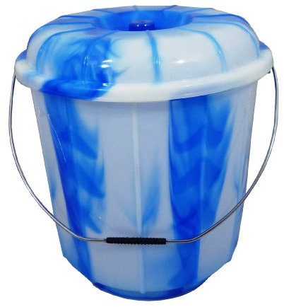 Blue 3L Small Tie Dye Design Plastic Bucket with Lid