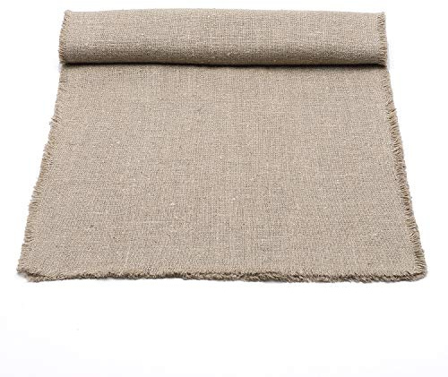 LinenMe Tischläufer Leinen Natural 1 Stk, Rustic 45 x 140 cm, Table Runner Abwaschbar, Tischdeko für Weihnachten Geburtstag Winter Herbst etc.