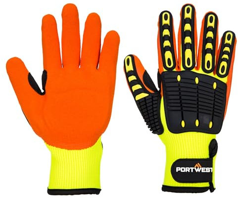 Portwest Stoss-Schutz-Handschuh, Größe: L, Farbe: Gelb/Orange, A721Y1RL