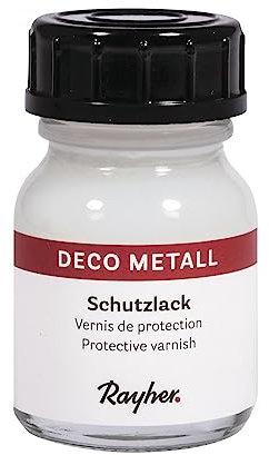 RAYHER HOBBY Rayher 22658000 Deco-Metall-Schutzlack, Flasche, SB-Btl 25ml, Weiß