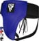 RDX Tiefschutz Herren Kampfsport Boxen, Genehmigt SATRA, Maya Hide Leder,Hodenschutz Manner MMA Kickboxen Unterleibschutz Handball Muay Thai, Groin Guard Zubehör,Tiefenschutz Taekwondo (Blau, X-Lage)