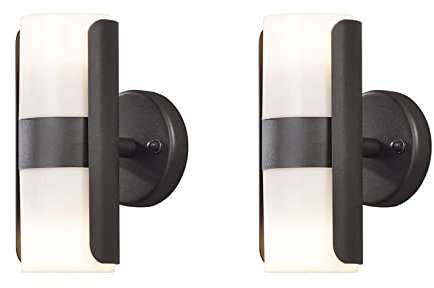 KONSTSMIDE 2er Set Außenwandleuchte MODENA schwarz opal, Uplight / Downlight, IP54, 7522-750