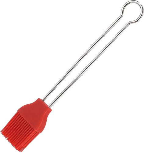 Westmark Brat- und Backpinsel, Länge: 22 cm, Silikon/Rostfreier Edelstahl, Silicone, Rot/Silber, 15442270
