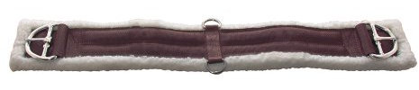 PFIFF Westernsattelgurt mit Fell, braun, 55 cm, 005260-50-55