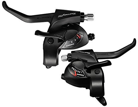SHIMANO Tourney TX800 3x8-Speed Brake/Shift Lever Set Black by