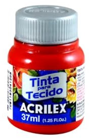 Acrilex Vernice Opaca per Tessuti, 37 ml, Rosso Fuoco, 37 unità