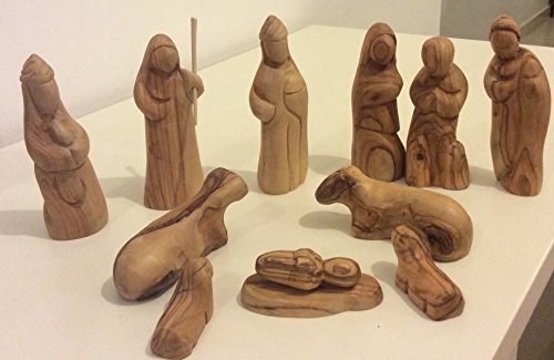 ChristianGiftsHome Own007 Weihnachtskrippe aus Olivenholz, braun
