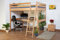 Kinderbett Hochbett Christoph Buche Vollholz massiv Natur inkl. Rollrost - 140 x 200 cm