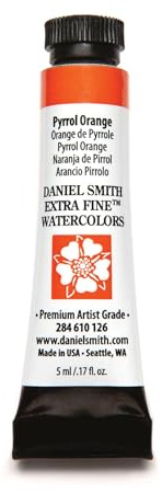 Daniel Smith Extra Fine Watercolor Paint, 5ml Tube, Pyrrol Orange, 284610126