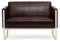hjh OFFICE Lounge-Sofa 2-Sitzer Aruba Kunstleder Polstersofa Couch modern mit Metallgestell, 111 x 78 x 71 cm, Braun