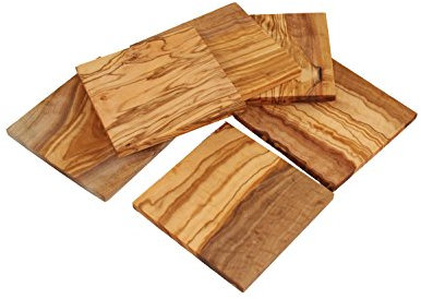 D.O.M. Untersetzer quadratisch aus Olivenholz 6er Set