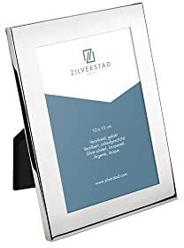 Zilverstad Fotorahmen Riga (10 x 15cm) – versilberter Rahmen & Rückseite aus Samt, glänzend mit Chrom Optik, Silber