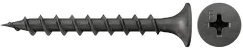 fischer Schnellbauschraube 3,9 x 45, Spezialschraube mit Trompetenkopf, Grobgewinde und Antrieb Kreuzschlitz PH, für die Montage von Gipskartonplatten auf Holzständern, 1000 Stk