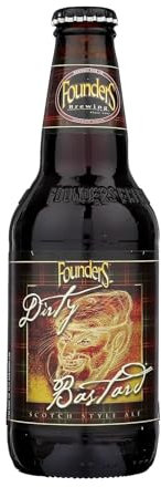 Founders Dirty Bastard, Botellas x 33 cl, Cerveza Dorada, Con 7 Variedades de Malta, 8.5% Volumen Alcohol