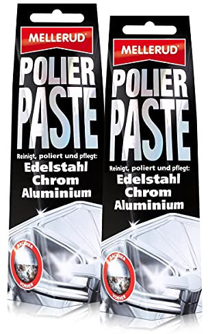 2x Mellerud Polierpaste für Edelstahl, Chrom und Aluminium 150 ml Tube