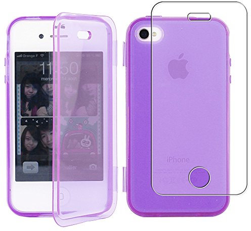 ebestStar - Purple iPhone 4/4S Silicone Flip Case, Shock Absorbent and Scratch Resistant