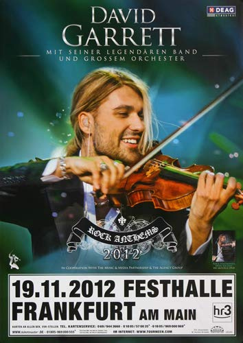 David Garrett - Rock Anthems, Frankfurt 2013 » Konzertplakat/Premium Poster | Live Konzert Veranstaltung | DIN A1 «