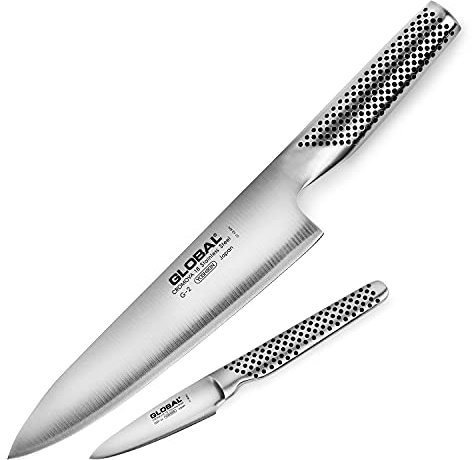 Global - Juego de cuchillos de chef y cuchillo de pelar (20,3 cm)