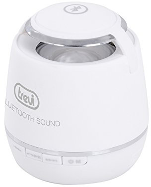 Trevi XP 71 BT Mini Altoparlante Amplificato Portatile Bluetooth con Funzione Vivavoce, Lettore Mp3 da Micro SD, Aux-In, Led Multicolore, Bianco
