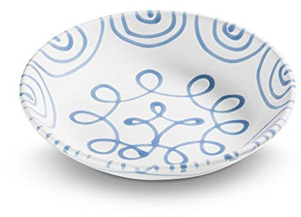 GMUNDNER KERAMIK Suppenteller, Durchmesser: 20 cm, Blaugeflammt, handgemachte Keramik aus Österreich