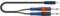 Roksolid - Cable jack a mini jack con conector mono (2 x 6,3 mm a 1 x 3,5 mm, 5 m)