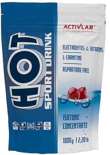 Activlab Hot Sport Drink 1000g - Isotonisches Getränkepulver mit Elektrolyten und Vitaminen, Kohlenhydrate, Über 80 Portionen | Unterstützung und Regeneration nach intensivem Training, Kirsche