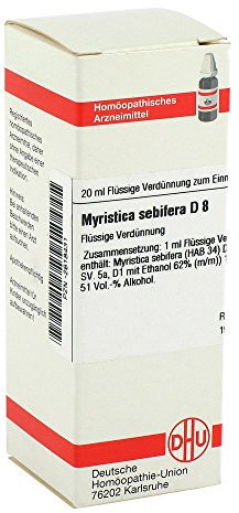 Myristica sebifera D8 DHU Dilution, 20 ml Lösung