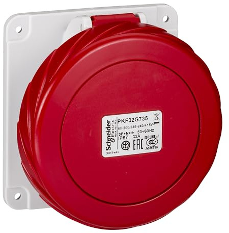 Schneider Electric Mureva Buchse Grau, 415V 3P+N+PE / 32A, Panel IP67