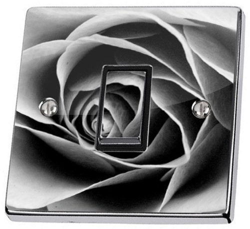 Black & White Rose Light Switch Sticker Skin Cover Decal