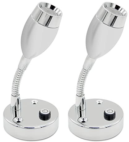 Dream lighting 12V LED Leselampe Wohnmobil Nachttischlampe Spot Wohnwagen Boot Warmweiß und Blau2 Stück