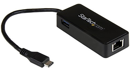 StarTech.com USB C auf Gigabit Network Adapter mit extra Port - Thunderbolt 3 kompatibel - Schwarz