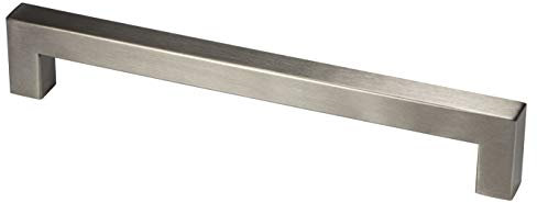 GedoTec Möbelgriff Edelstahl Stangengriff Küche - G14 | BA 160 mm | Schrankgriff eckig | Griff Edelstahl matt gebürstet | Türgriffe Profil 14 mm | 1 Stück - Schubladen-Griff für Schranktüren & Möbel