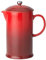 Le Creuset French Press Steingut, 100 ml, Kirschrot
