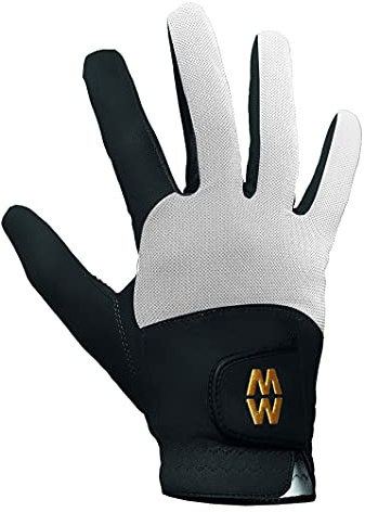 MacWet Mens & Ladies 1 Pair Short Mesh Sports Gloves - Black/White 7