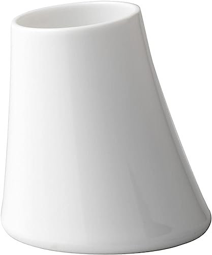 GEDY Flou Portaspazzolini Bianco, Misure e peso prodotto: 11,2X10,2X10,2 CM & 0,145 KG, Realizzato in Resina Termoplastica, Porta Spazzolini Bagno Design di Carallo Grandis, 2 Anni di Garanzia